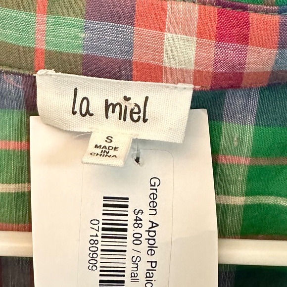 NWT La Miel Pop of Color Plaid Button Down Shirt - Picture 3 of 4